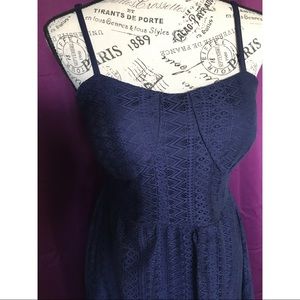 Navy Crochet Dress